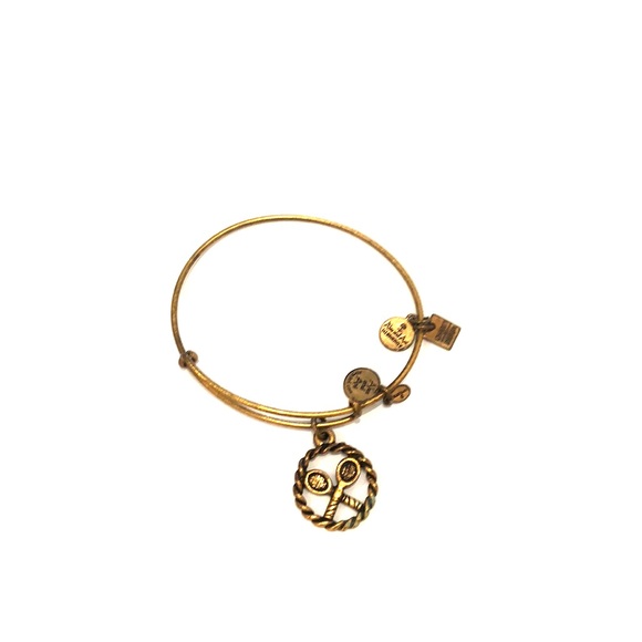 Alex and Ani Tennis Gold Charm Bangle Bracelet - Picture 1 of 2